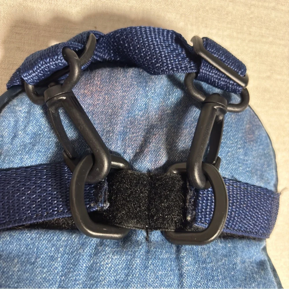 Pet Pouch for small dog blue made in USA steam cleaned